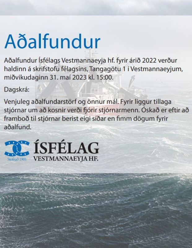 Ísfélag aðalfundur