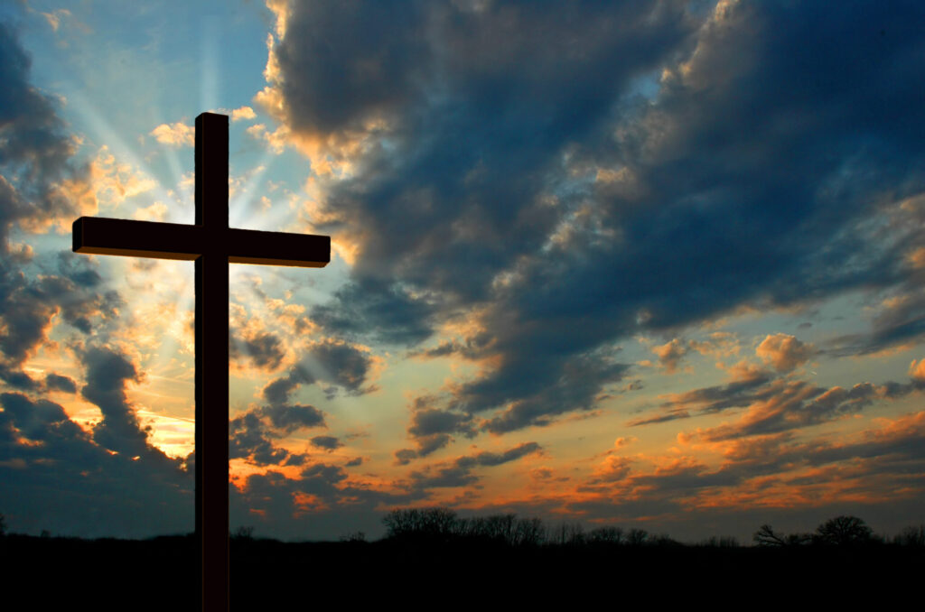 cross at sunset