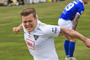 Oliver Heiðarsson fagnar marki. Ljósmynd/Sigfús Gunnar Guðmundsson